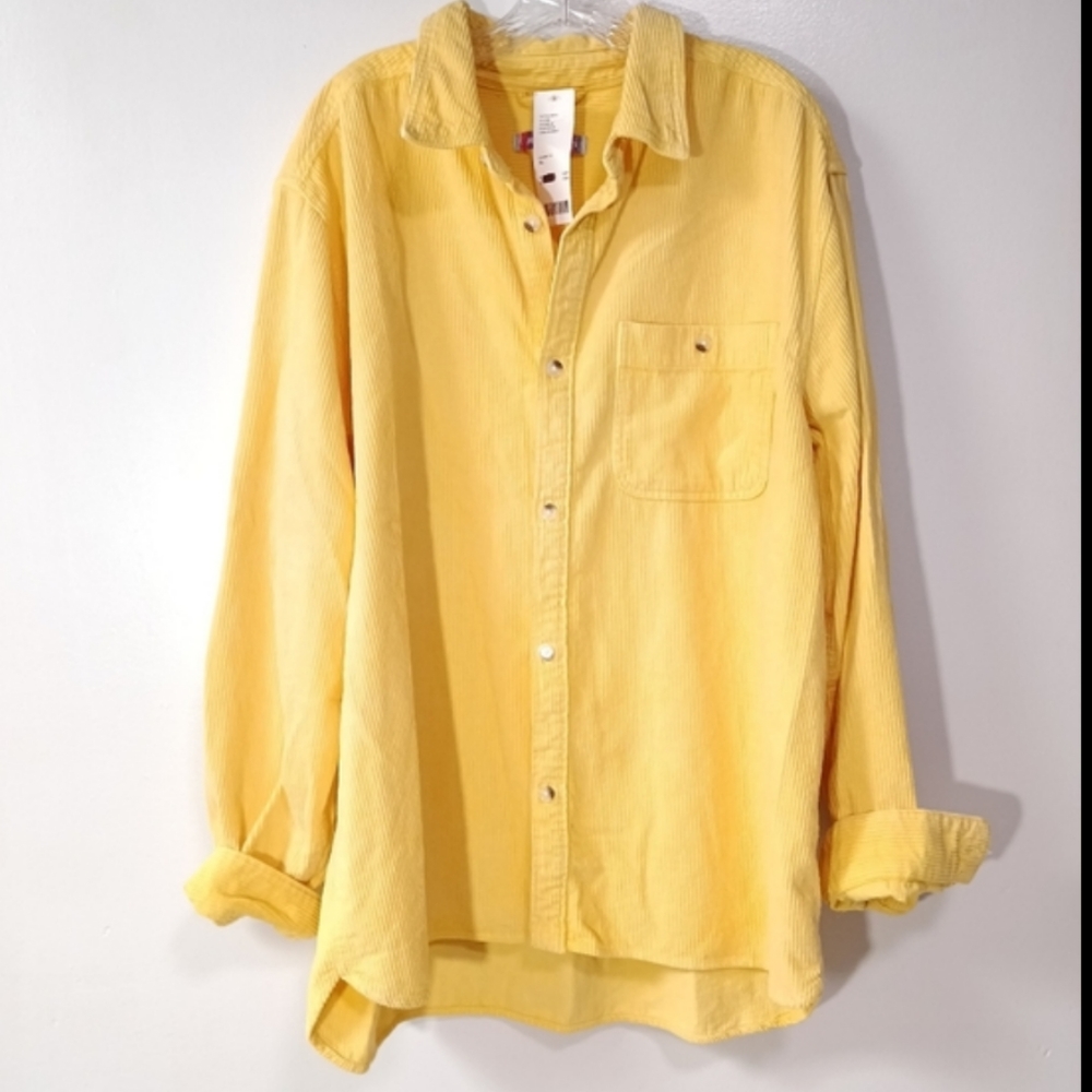 Urban Outfitters Yellow Corduroy Button-Down Shirt